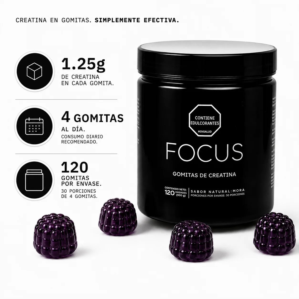 FOCUS® - Gomitas de Creatina Monohidratada